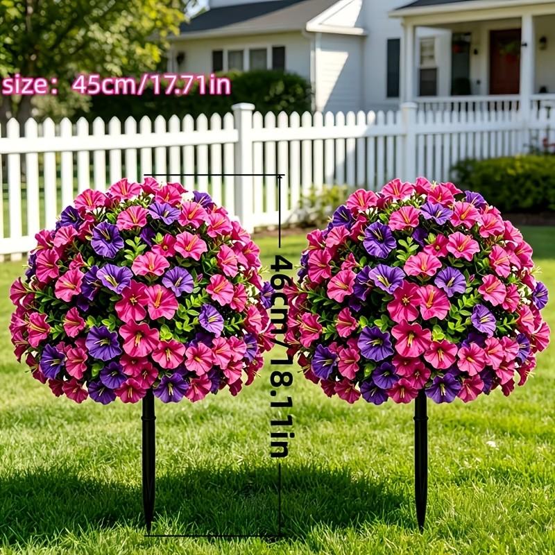 2pcs Large Multi-Color Morning Glory Artificial Flower Arrangements, UV-Resistant Indoor/Outdoor Decor for Home, Hotel, Garden & Wedding Artificial Flower Decorations
