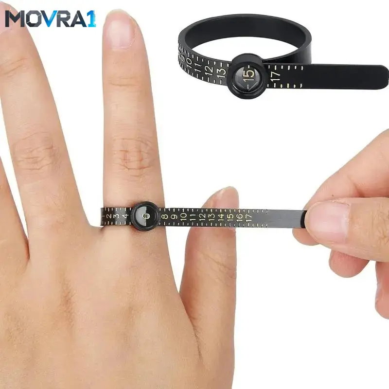 MOVRA1 Size Measuring Tool, Reusable Finger Size Gauge, Jewelry Sizing Tool, Measuring Tool with Magnified Glass, Hand Measuring Tool