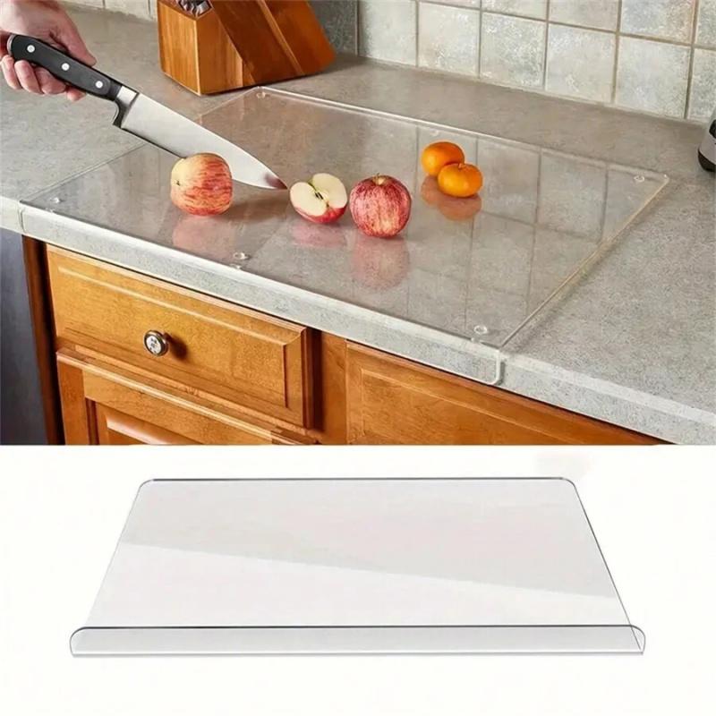 Crystal Clear Acrylic Cutting Board with Lip, Durable Cutting Board, Non-Slip Countertop Protector, Transparent Chopping Board for Kitchen Prep & Countertop Safety, Cutting Boards for Kitchen, Kitchenware