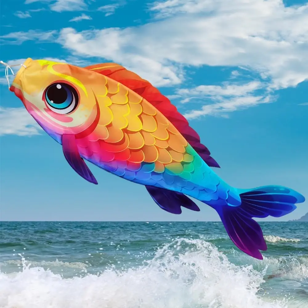 Fish Windsock 40 Inch Durable Outdoor Hanging Decoration for Yard Garden Patio Home and More