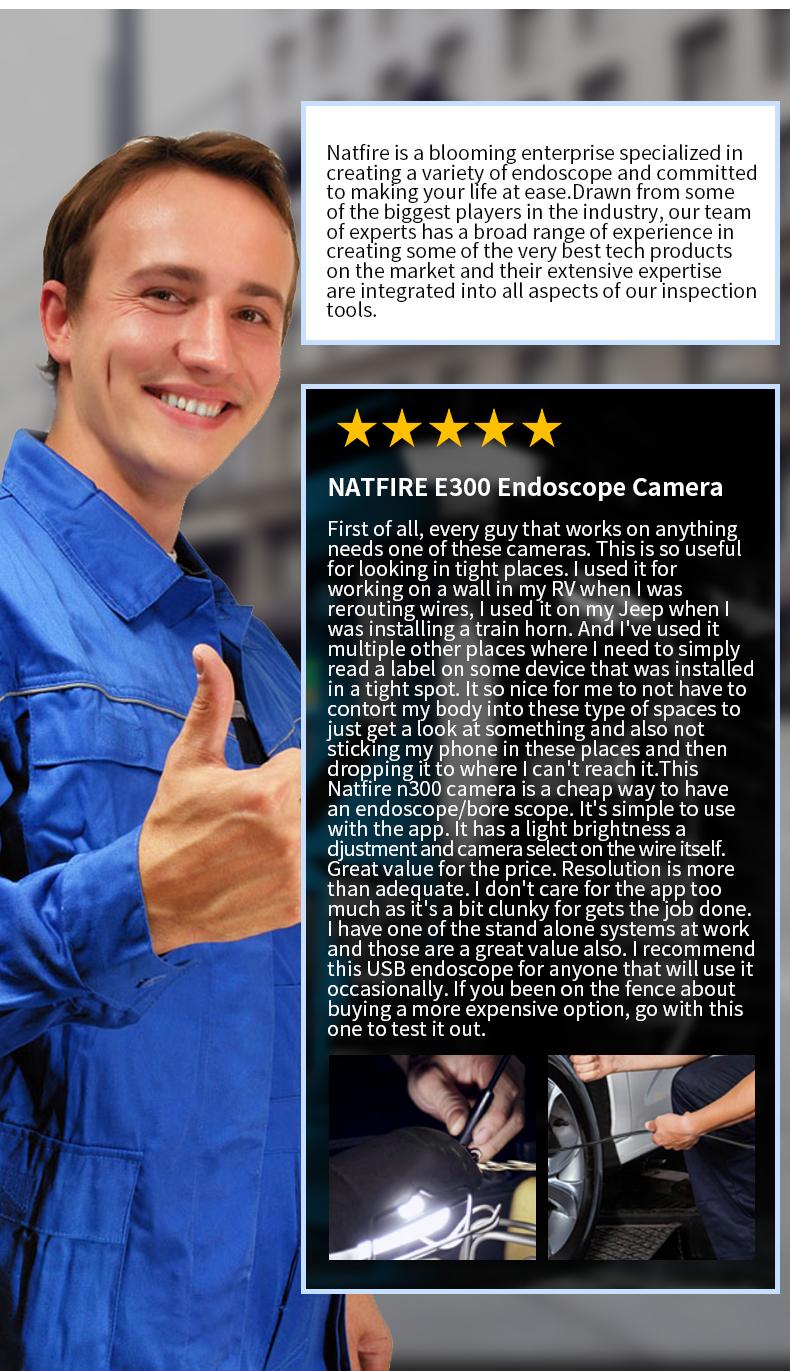 Endoscope Camera with Light,HD Borescope Tools,Adjustable LED Lights, Photo and Video Recording,Semi-Rigid Snake Camera, IP67 Waterproof Inspection Borescope for Android Phones and Laptops for Automotive Repair, Plumbing Sewer,HVAC,Men Tools Cool Gadgets