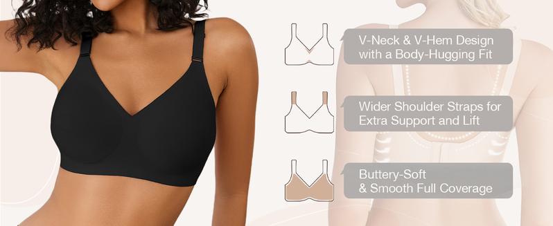 Avidlove Wireless Bras for Women Comfy Seamless Bra No Underwire Bra Full Coverage Bralettes Soft Comfortable Everyday Bra