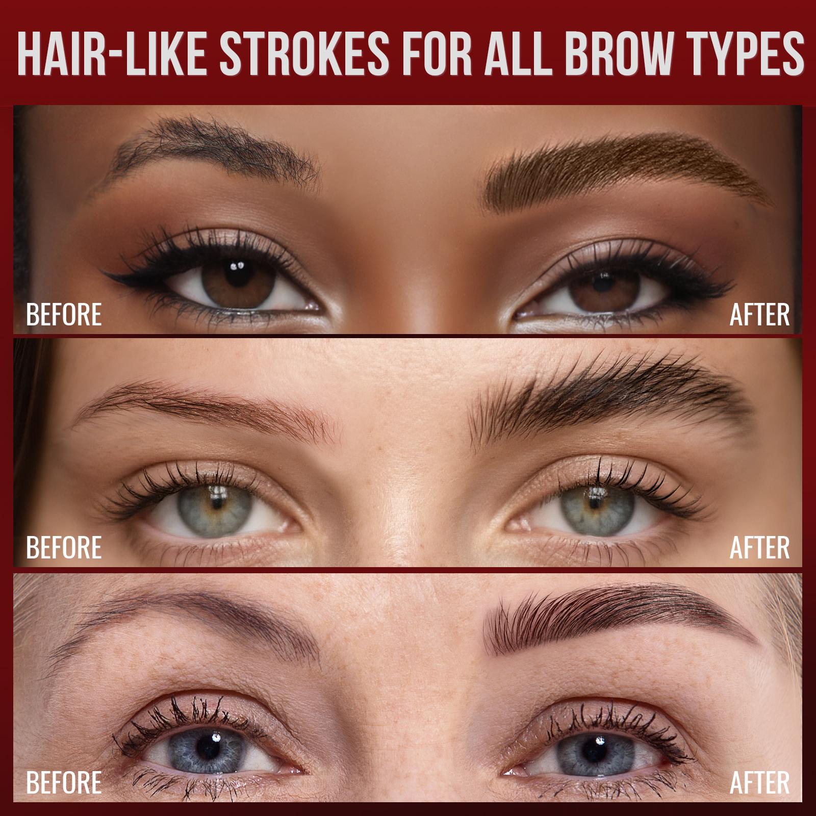 Vevivia Eyebrow Pencils for Women - Eyebrow Pen with Dual-Brush-Tip & Curved Tip for Natural Fuller-Looking Brows, Precise Hair-Like Strokes for All Brow Types, Last All-Day Brow Makeup