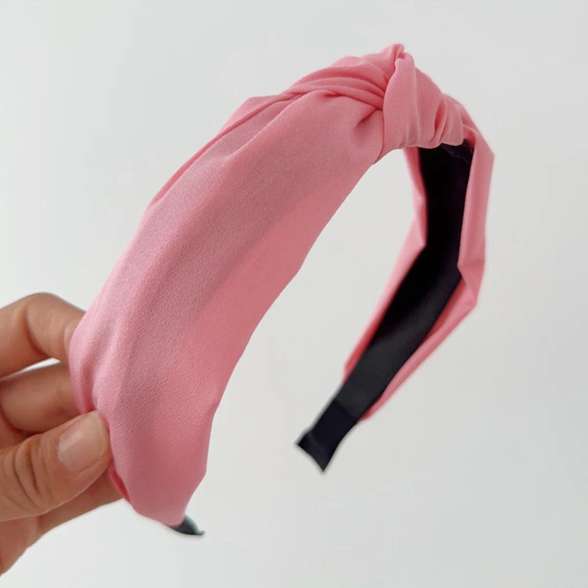 Fabric Hair Bands Wide Edge Sweet Elegant Valentine's Day Hair Accessories New Pink System Pearl Checkerboard Flowers