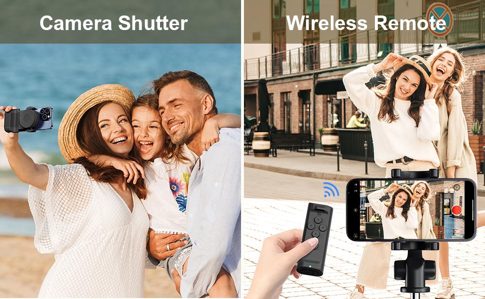 Remote Control for TikTok Scrolling, Wireless Page Turner & Selfie with Smartphone Holder Stand - Camera Video Recording Remote for iPhone, Android, Kindle App Cellphone,Upgraded