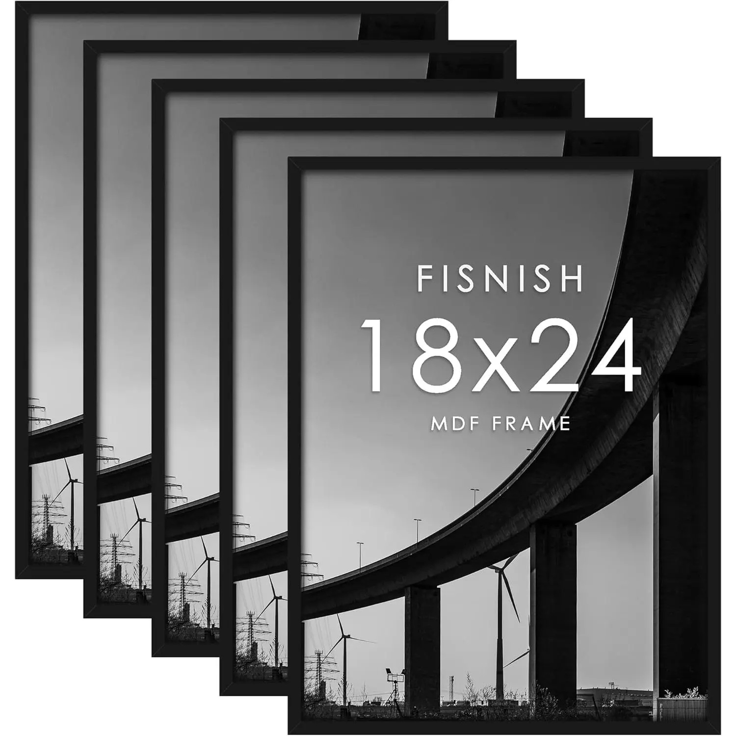 18x24 Frame Black 5 Pack, for Horizontal or Vertical Wall Mounting| Poster Frames 18 x 24, for Photos, Artwork; Fits Home, Office & Gallery Wall Decor