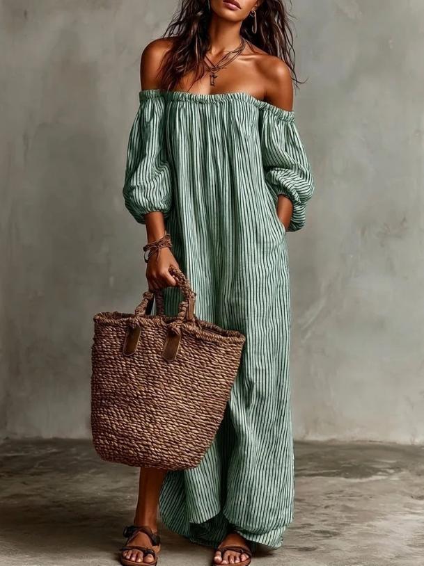 2026 Summer New Arrival: Elegant, Casual, Loose-Fit Striped Dress
