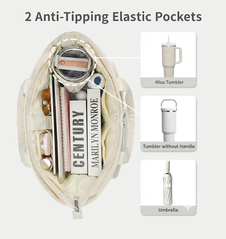 Five Season Home 20L Puffy Quilted Tote Bag for Women, Lightweight Bubble Nylon Laptop Shoulder Bag with Multiple Compartments for Work, Travel, and College Five Season Home 20L Puffy Quilted Tote Bag for Women, Lightweight Bubble Nylon Laptop Shoulder Bag with Multiple Compartments for Work, Travel, and College