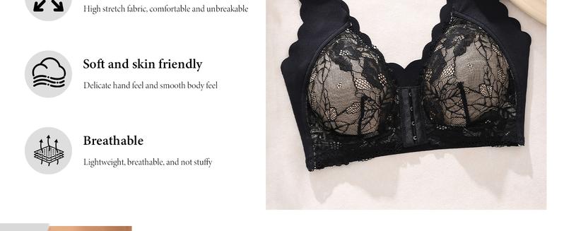 2 Pack Women’s Front Closure Lace Bras,Comfortable  Seamless Soft full coverage Womenswear Bridal bras women minimizer bra