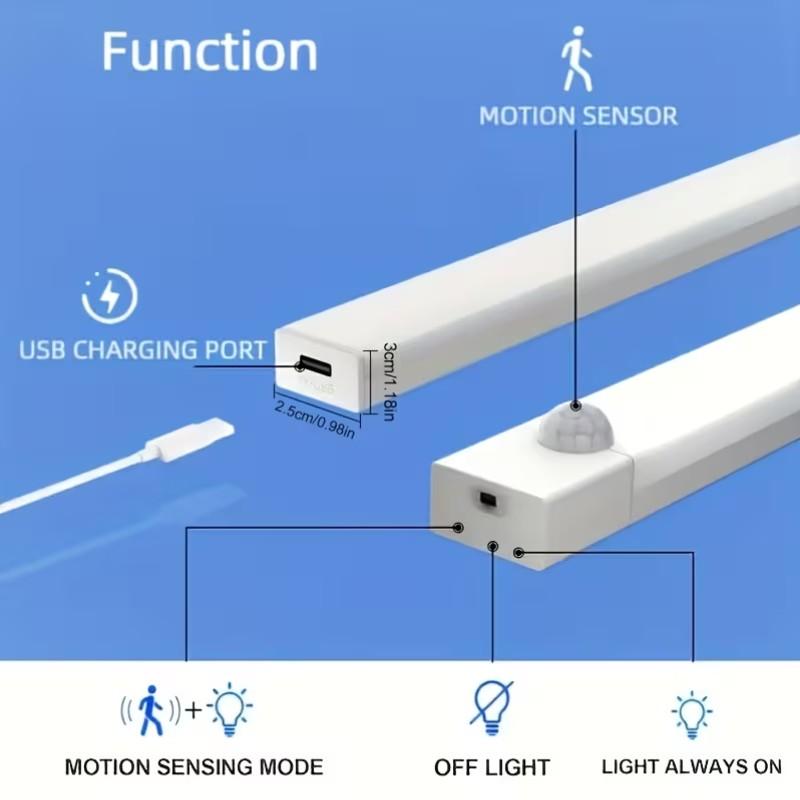 Fashion Motion Sensor Light, Rechargeable Closet Lighting, LED Motion Sensor Closet Lamp, USB Rechargeable LED Strip, Home Decor