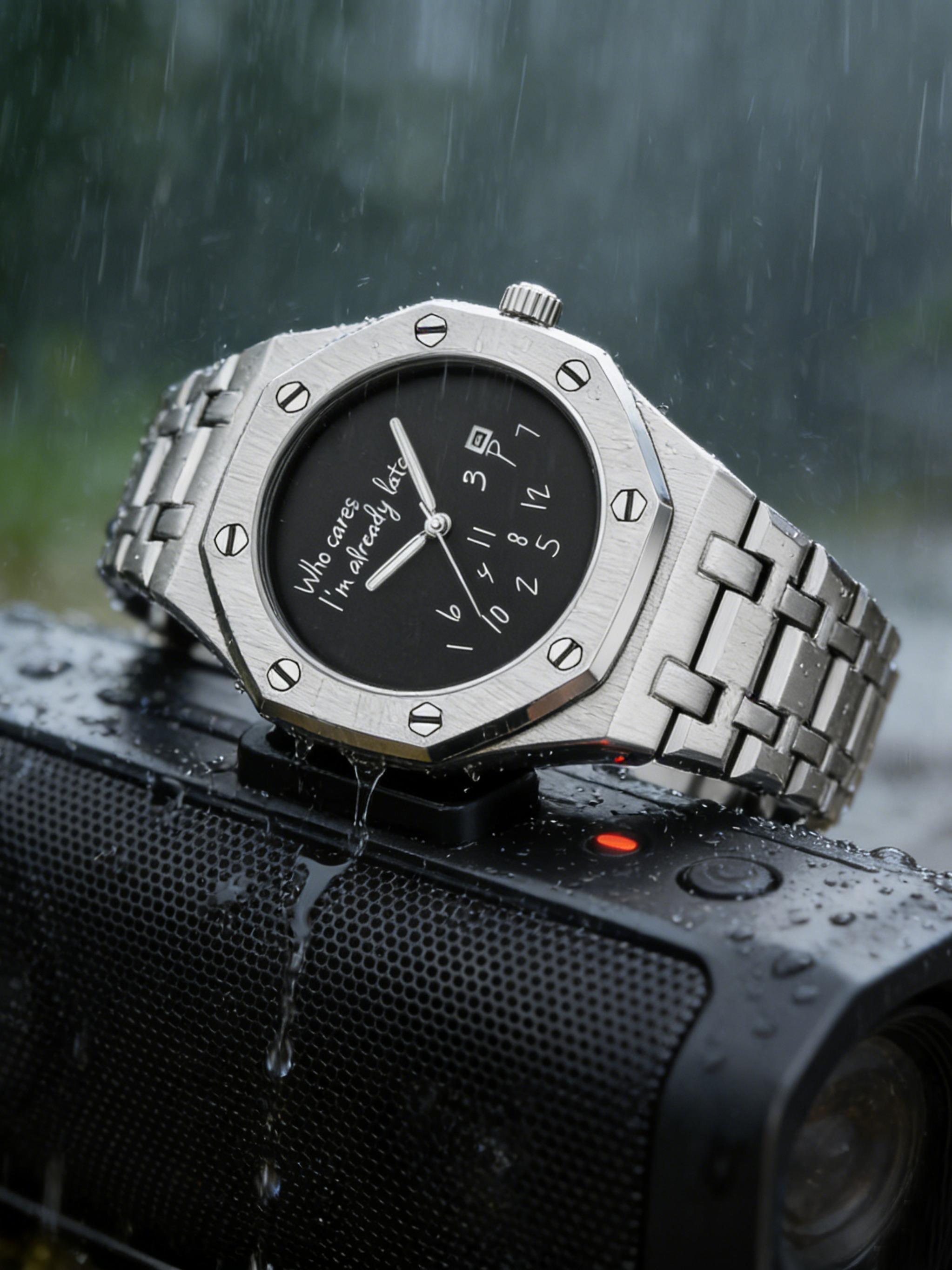 Men's Steel Band Watch, Round Dial Design, Graffiti Number Pattern, Casual Vintage Fashion, High-End Men's Watch, Trendy Gift Recommendation, Quartz Watch