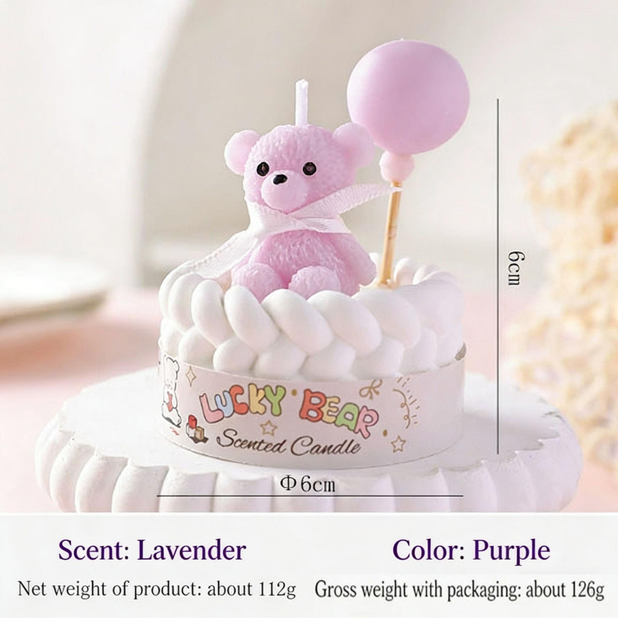 Cute Bear Scented Candle, Macaron Colors, Long-Lasting Gentle Fragrance, Cake Shape Decor, Perfect for Birthday Gifts, Party Decor, Home Aromatherapy