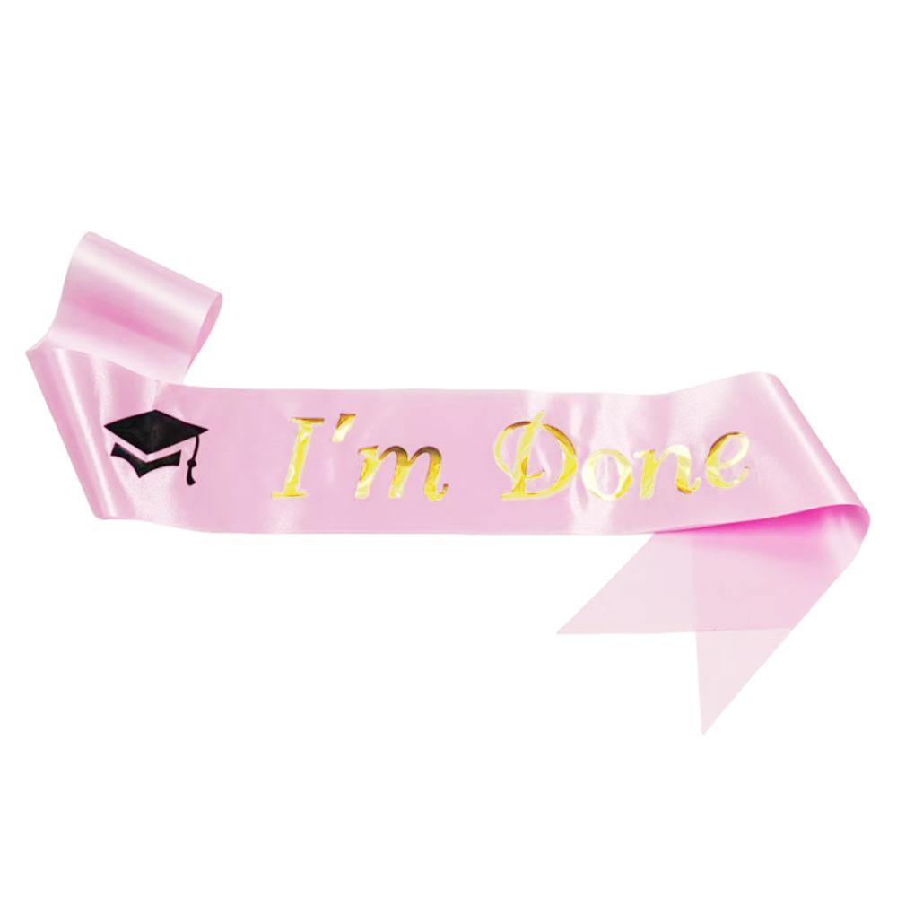 Graduation I'm Done Sash Set, Unisex Graduation Party Decoration Shoulder Strap, Plain Honor Graduate Ribbon, Pure Color Shawl