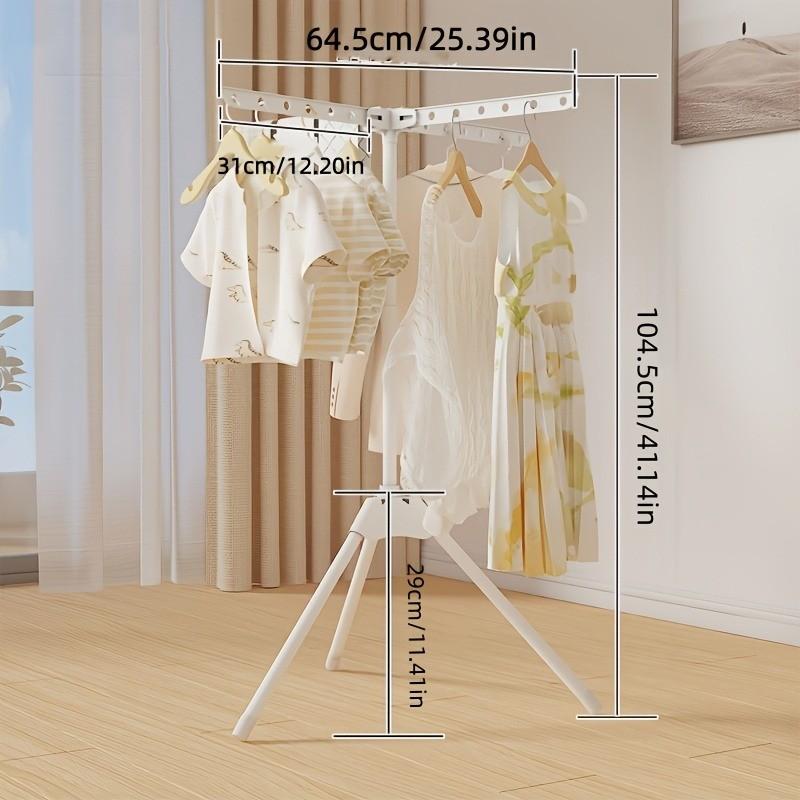 Foldable Multi-Layer Floor-Standing Clothes Rack, Multifunctional Towel Holder, Balcony Drying Rack, Simple Bedroom Storage Shelf