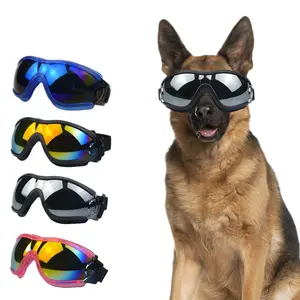 Dogglass, dog sunglasses, pet goggles, dog UV protection glasses, with adjustable strap for head circumference 28-48cm and chin strap 17-25cm.Windproof, waterproof, anti-fog, adjustable dog goggles, suitable for small, medium and large dogs, es