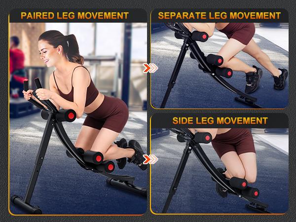 Bearbro Foldable Ab Machine – Foldable Core Workout Equipment for Home Gym with Knee Support, Fitness Equipment Max 440lbs with LCD Display