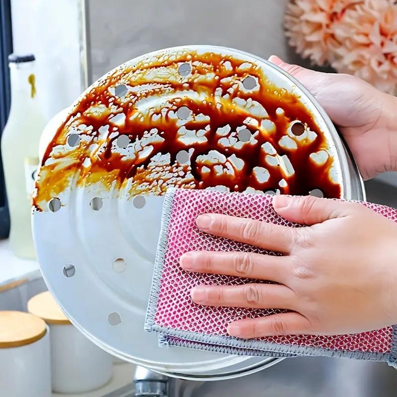 Multi-Purpose Steel Wire Dishwashing Cloth, Wiping Cloth, Scratch-Free, Odorless, Wet & Dry Use, Kitchen Cleaning Sponge for Dishes and Stove