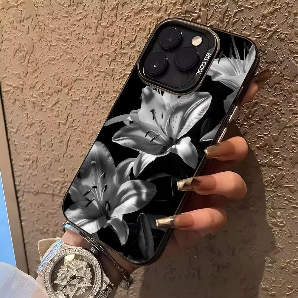 New Lily Floral Pattern Phone Case, High Quality Protective Cover for iPhone 17 16 15 14 13 12 Pro Max X XR XS Max