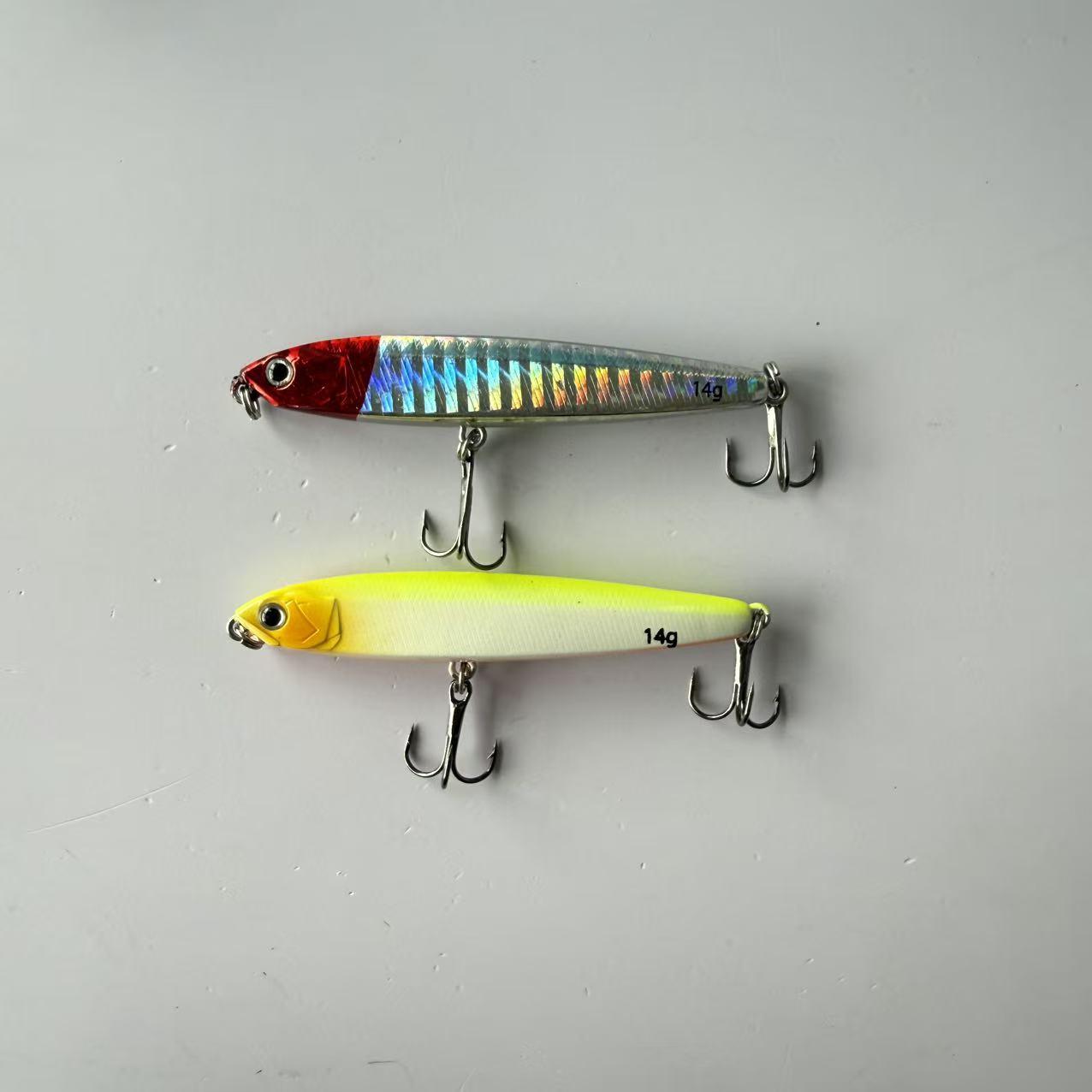 Big Brand Reproduction, Bestseller, 2pcs, Lure Minnow Submerged Lead Pencil Vibrating Far-Cast Imitation Artificial Lure with Sound Bead, Suitable for Freshwater and Saltwater Fishing, Fishing Accessories, Tackle, and Gear