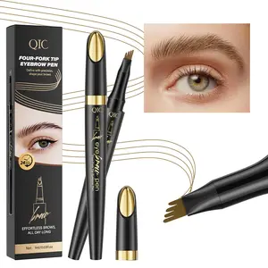 Qic Gold Four-Headed Liquid Eyebrow Pencil, Waterproof, Smudge-Proof, Natural Brows, Precise Application, Long-Lasting Formula