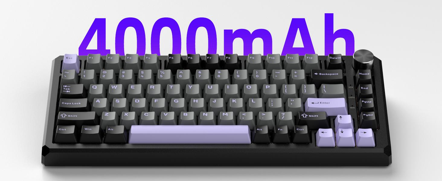 MageGee Captain75 Wireless Mechanical Keyboard, 75% Hot Swappable Creamy Gaming Keyboard with Knob, CNC Aluminium Case, 5-Layer Sound Dampening, RGB Backlit, BT/2.4G/USB-C for Win/Mac (Ice Sea Blue)