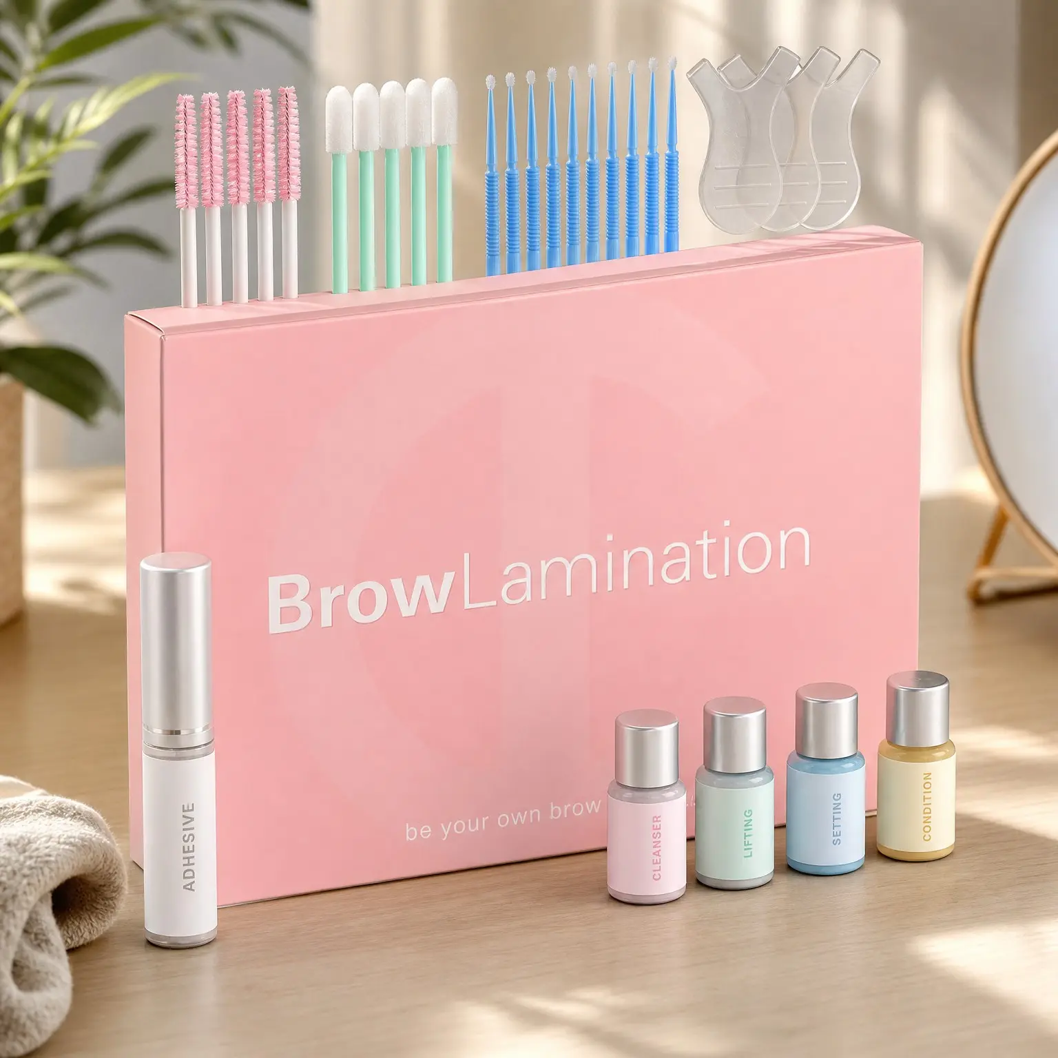 Brow Lamination Kit, Professional DIY Eyebrow Lamination Lift with Keratin Conditioning for Fuller Thicker Brows, Easy to Use Long Lasting ResultsGift