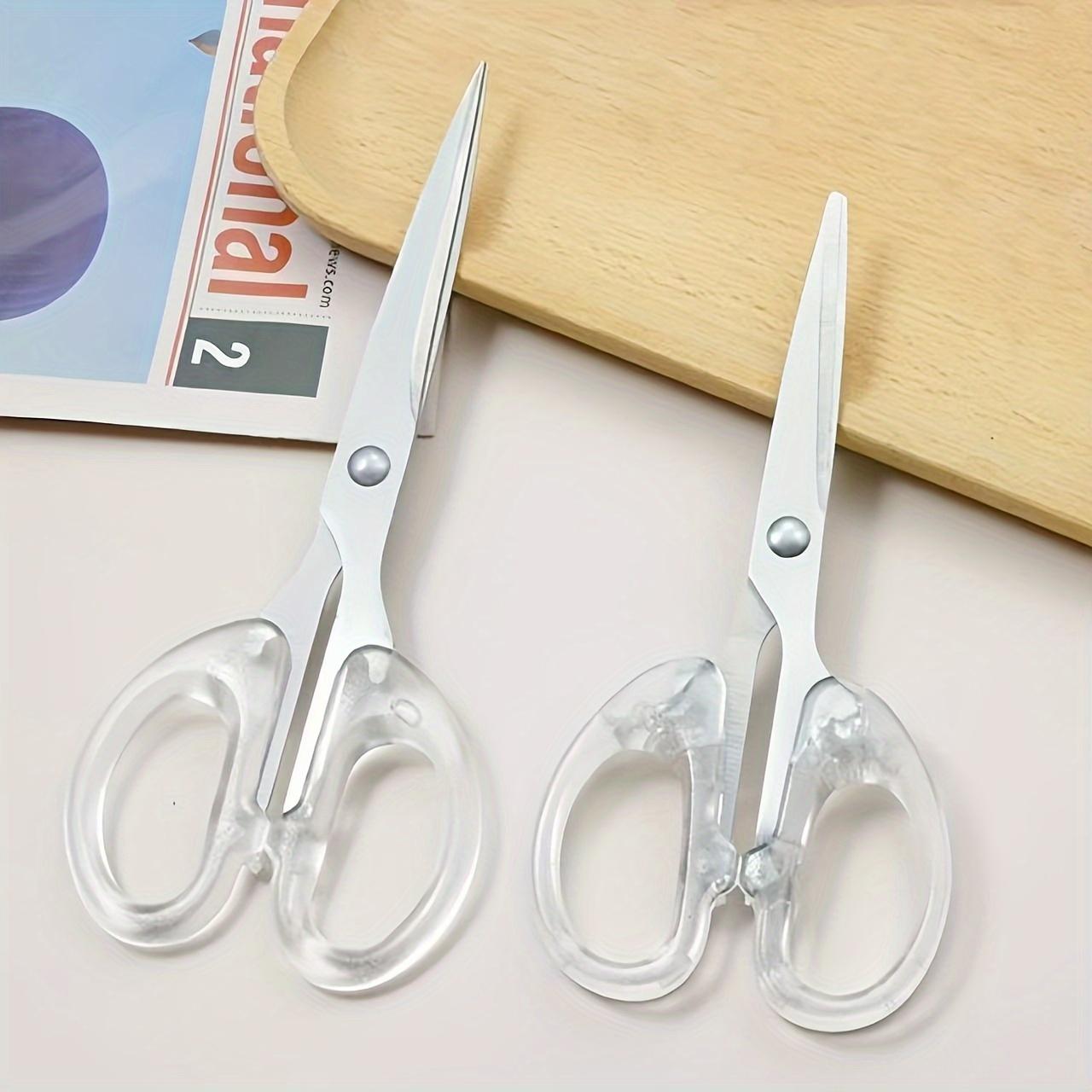 Transparent Scissors, Stainless Steel Office Scissors, Student Stationery, Hand Sewing, Line Cutting, Paper Trimming Tool