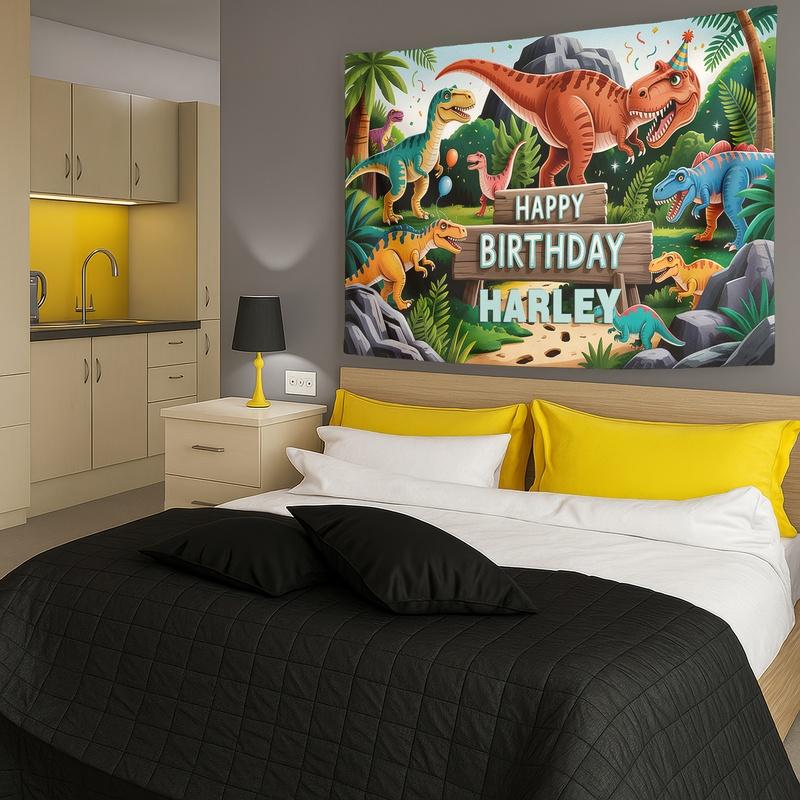 1pc Dinosaur Wall Hanging, Soft Polyester Tapestry for Bedroom, Living Room, Party Backdrop, Studio, Apartment Decor, Durable & Washable Wall Art