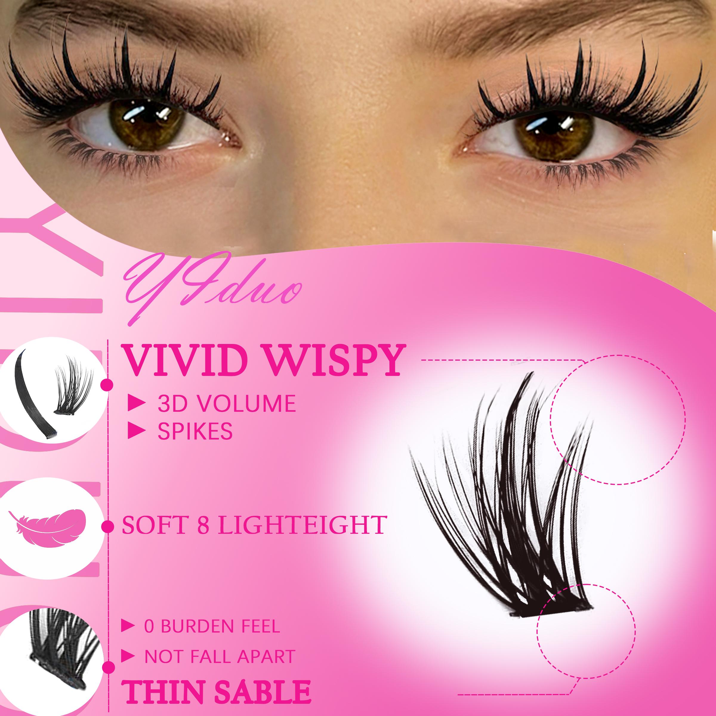 Lash Clusters and Bottom Lashes Wispy Eyelash Clusters D Cluster Eyelash Extensions Spike Individual Eyelashes Eyelash Falsies (5-6-7mm, 12-14-16-18-20mm)