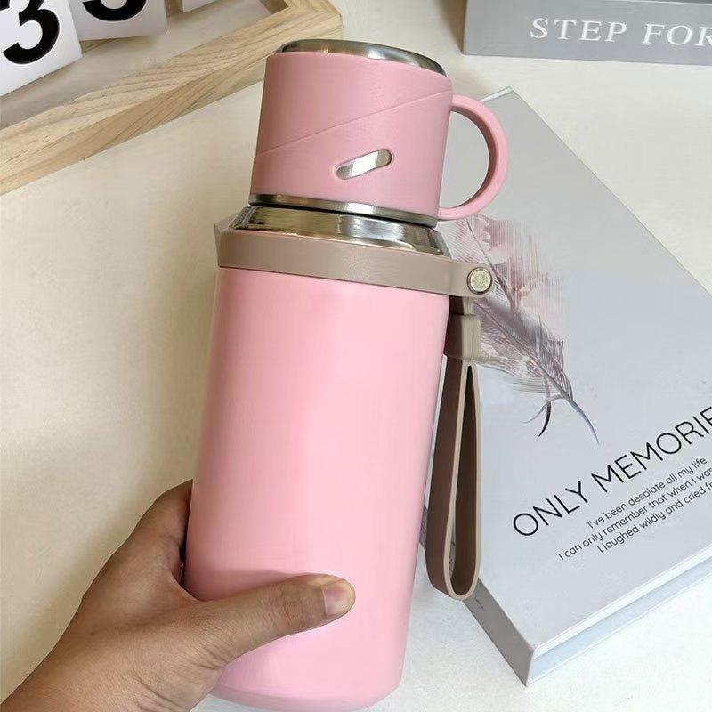 20.29oz Stainless Steel Water Bottle with Dual-Layer Insulation Leak-Proof Lid, Ideal for Camping Office Gift, Cold & Hot Use