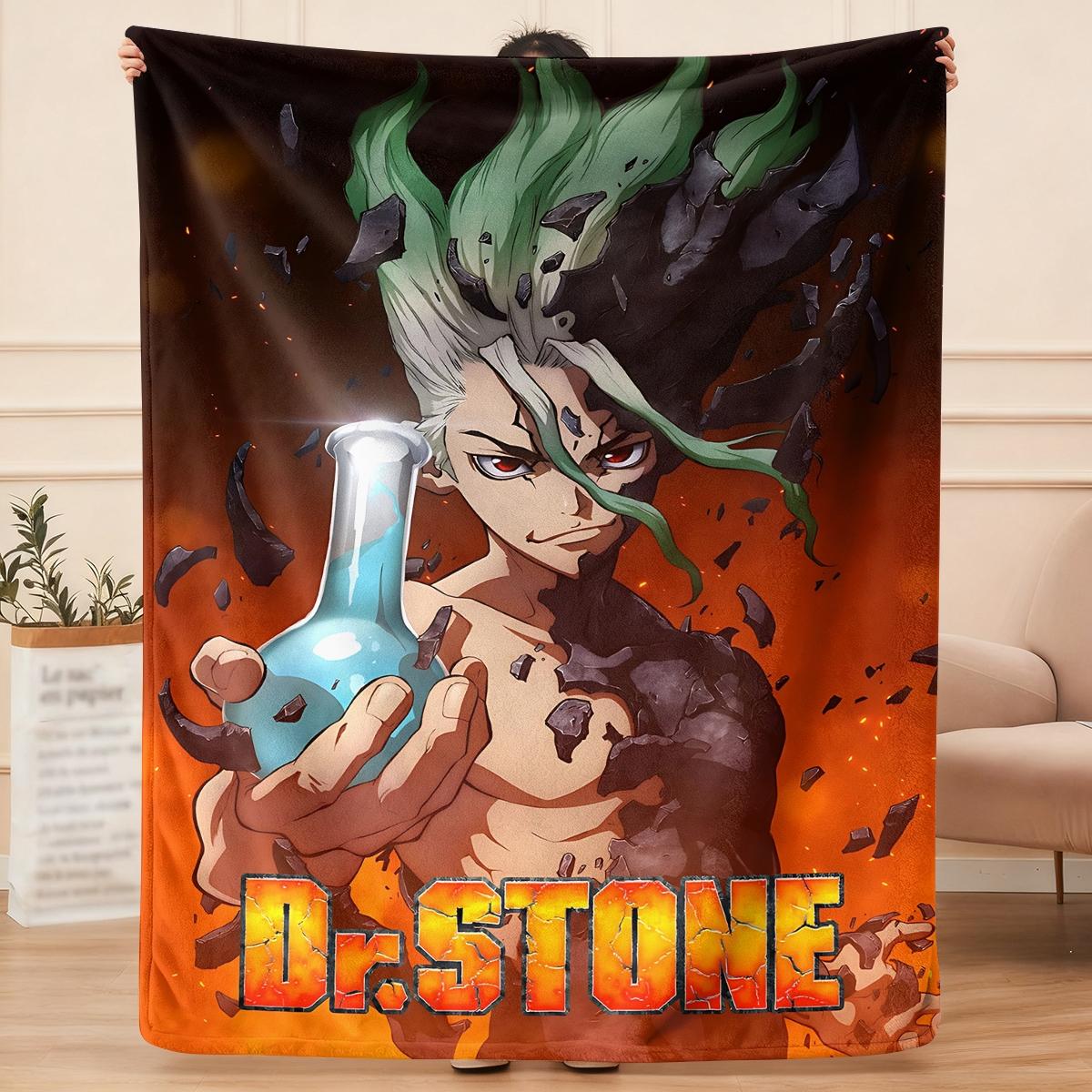 Dr. STONE creativity  flannel blanket, exclusive gift for home, office, camping travel, personalized pattern design, modern style, soft texture