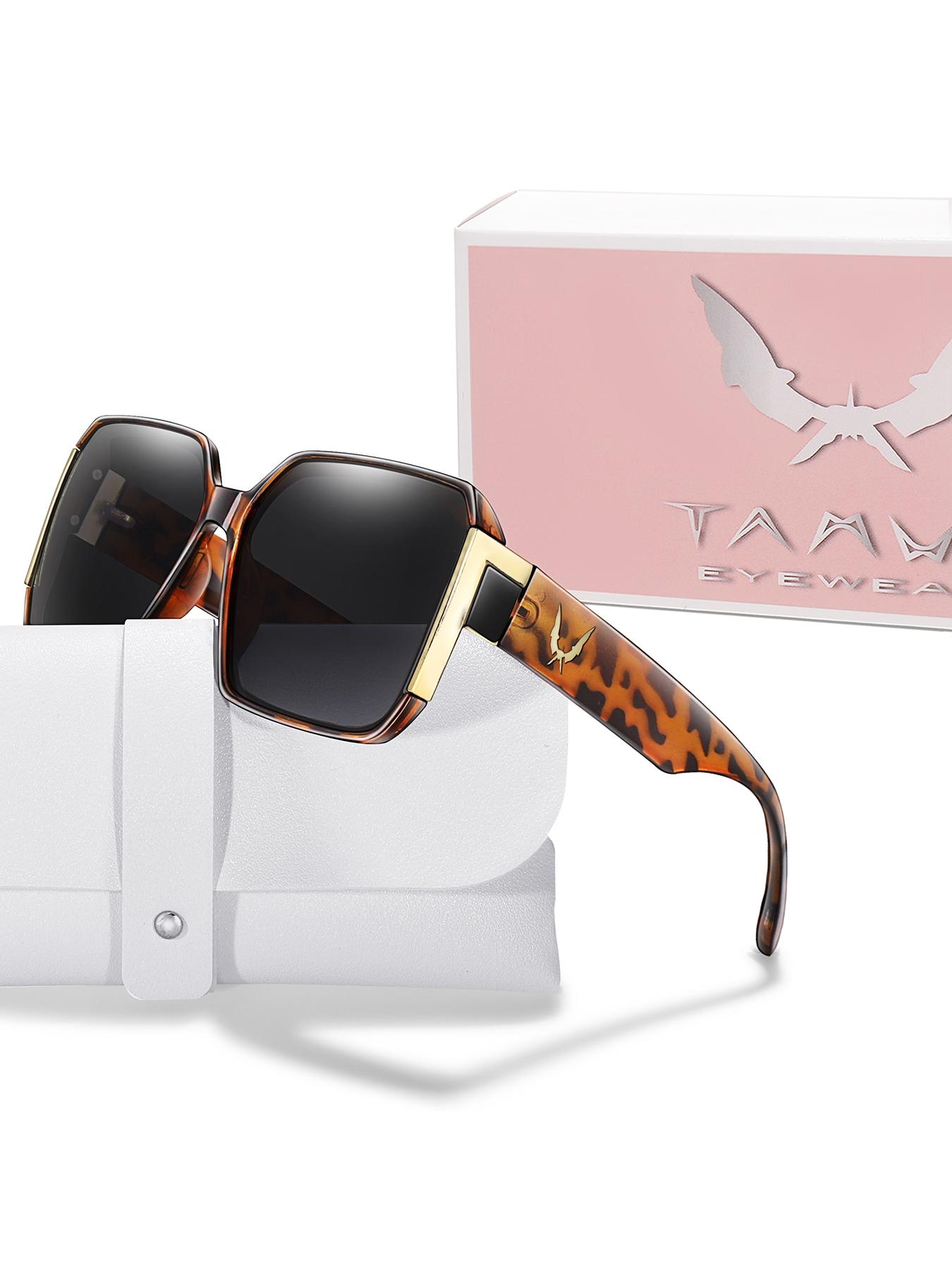 TAMWY Fashion Large Frame Outdoor Gradient Lens Glitchy Glam Sunglasses, Women's Windproof Sun Protection, Party Festival Gift