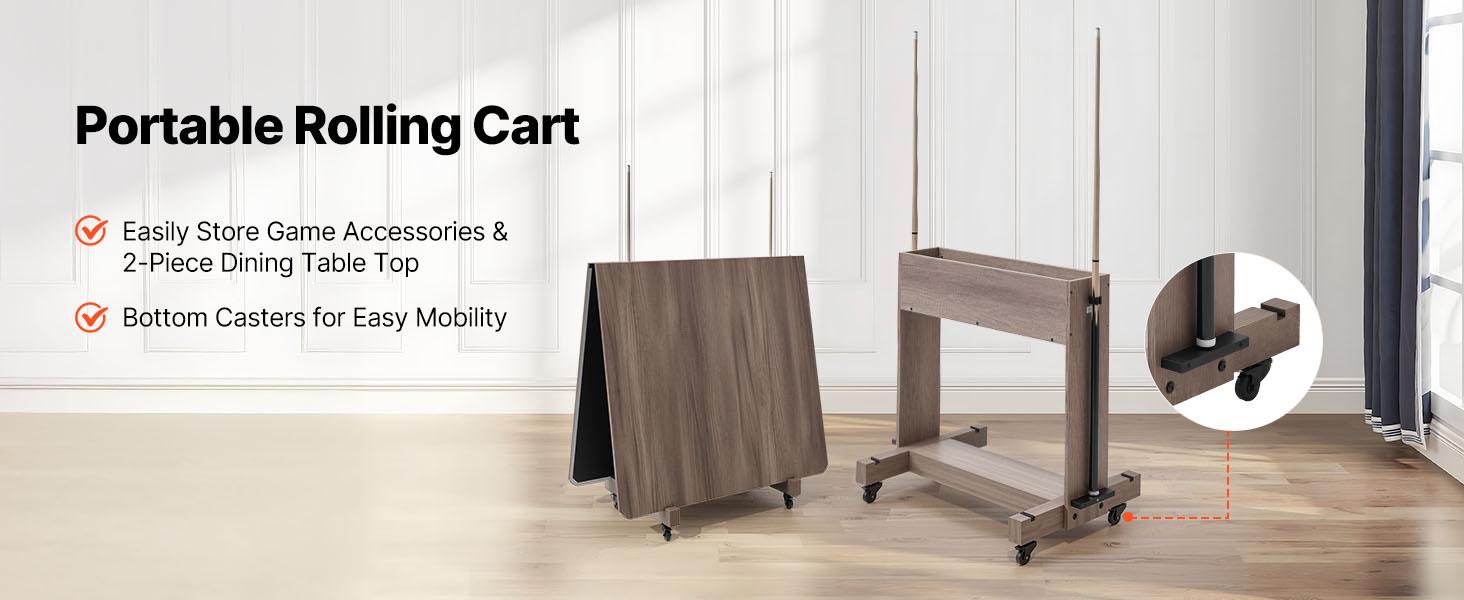 VEVOR 7ft Pool Table Combo Set, 3-in-1 Multi Game Billiards Tables with Dining Top and Ping Pong, 2 Benches for Storage and Accessories, Includes Ball Cue Rack Chalk Brush, for Family Recreation Room