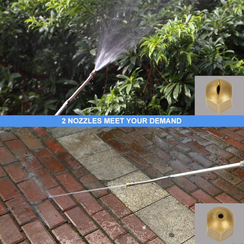 New Garden Hose Jet Nozzle Power Washer, Includes 2 High-Pressure Nozzles And Quick Connector| Hydro Jet High-Pressure Cleaning Tool, Suitable For Car Washing, Patio, Driveway, And Outdoor Cleaning