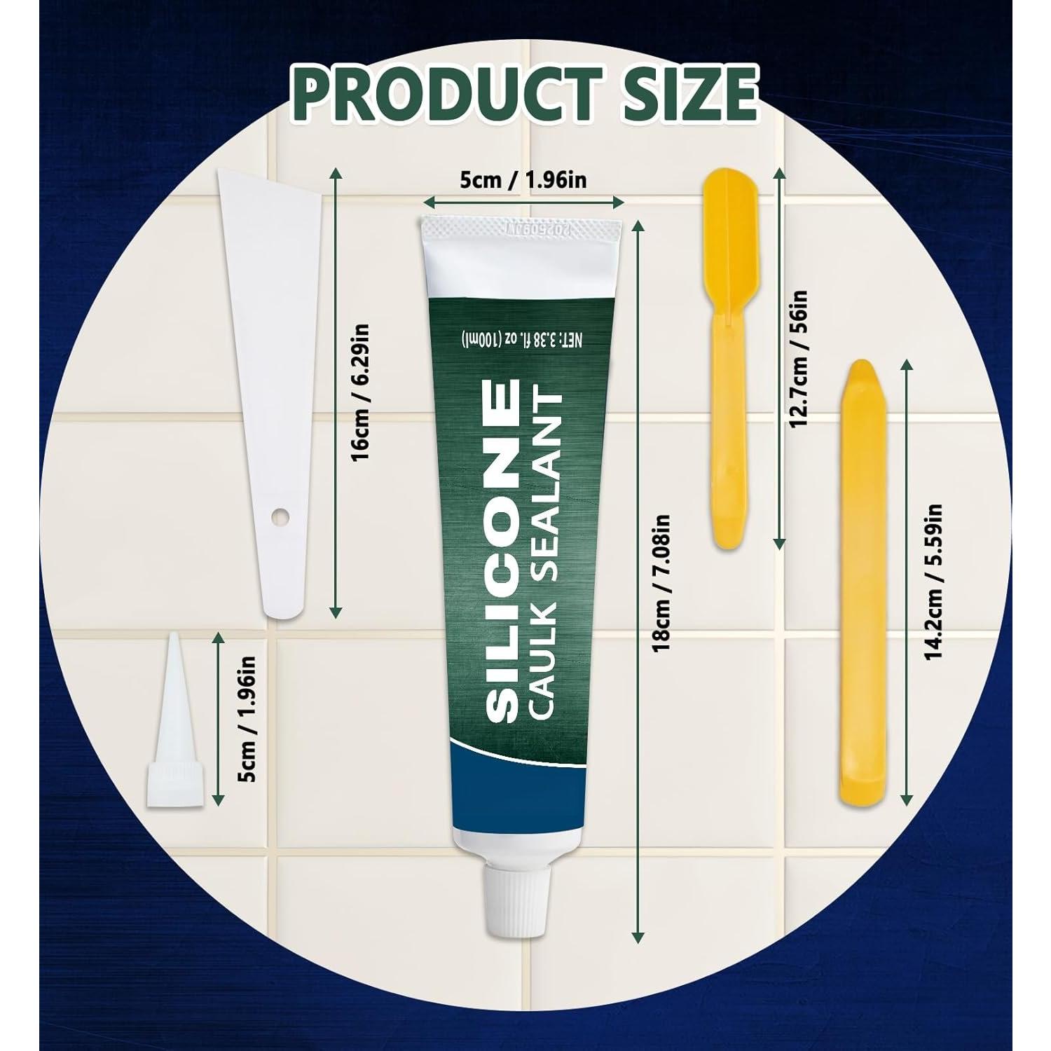 Clear  Caulk   Sealant Stronger Adhesion Clear Caulk for Kitchen and Bathroom,Door, Window 3.38 fl.oz(100ml)