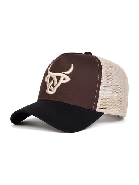 Unisex Cowhide Mesh Baseball Cap, Adjustable Sun Protection Casual Hat, Suitable for Spring & Fall Travel Beach Vacation, Adjustable Snapback Cap