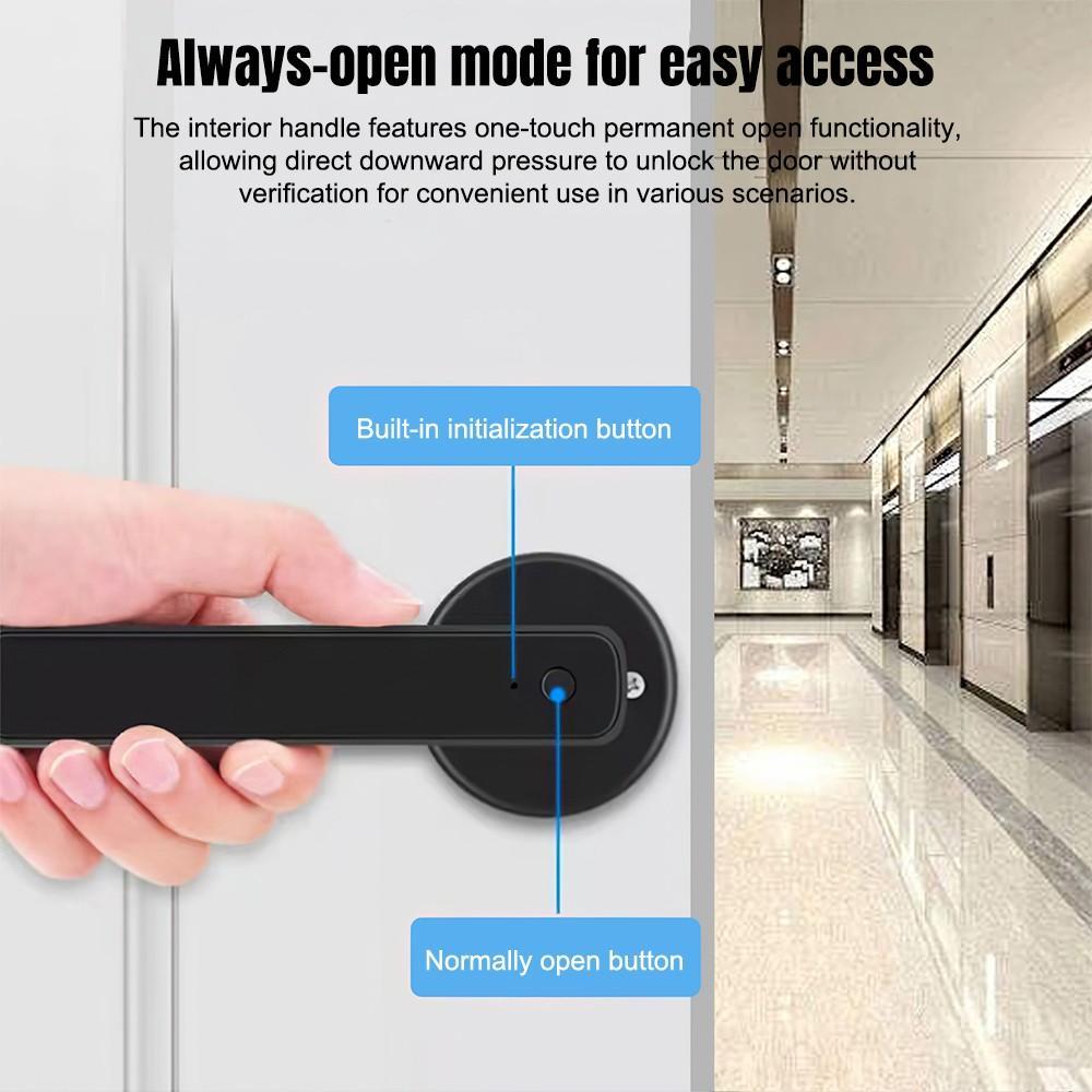 Upgraded Biometric Fingerprint Door Security Lock, Keyless Keypad Entry with Bluetooth and App Compatibility, Batteries Included, Easy to Install Smart Home Gadget, Fits 30mm-55mm Door Thickness, Smart Home Gadgets