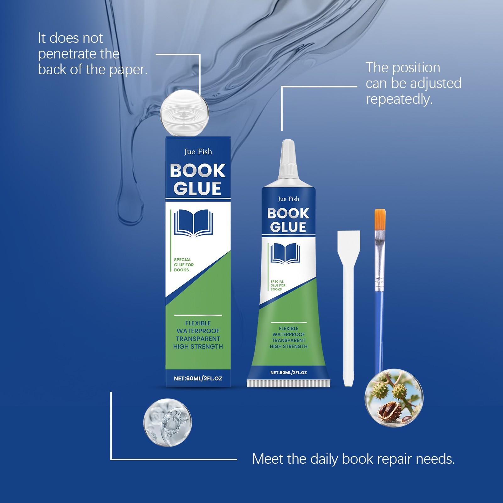 2-Pack Set Of Resin Book Repair Glue (60ml*2 + Brushes), Neutral And Mild Formula, Stable Adhesive For Books And Archival Paper, Transparent And Fast-Drying, Meets Daily book Repair Needs