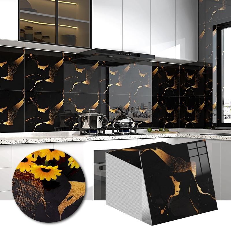 20 pcs marble self-adhesive wall stickers thickened waterproof wear-resistant tile stickers suitable for bathroom, kitchen, bedroom, living room self-adhesive wallpaper, simple operation, tear and paste, Tiles Sticker