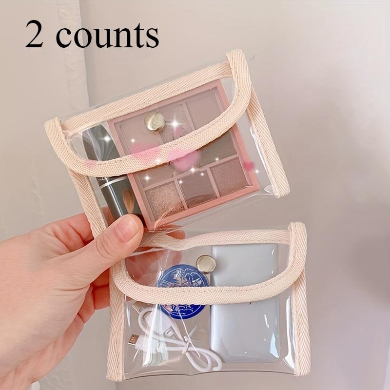 Mini Transparent Clutch Flap Coin Purse Coin Wallet, 2 Counts Lightweight Versatile Carry All Pouch, Portable Storage Bag for Home & Travel