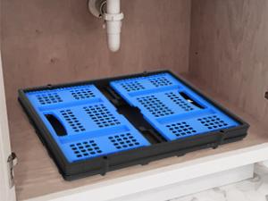 60L Portable Collapsible Storage Crate, Large Capacity Collapsible Milk Crate, Collapsible Crate, Practical Organizer for Heavy Duty Storage Crates for Bathroom, Office, Outdoor Garden