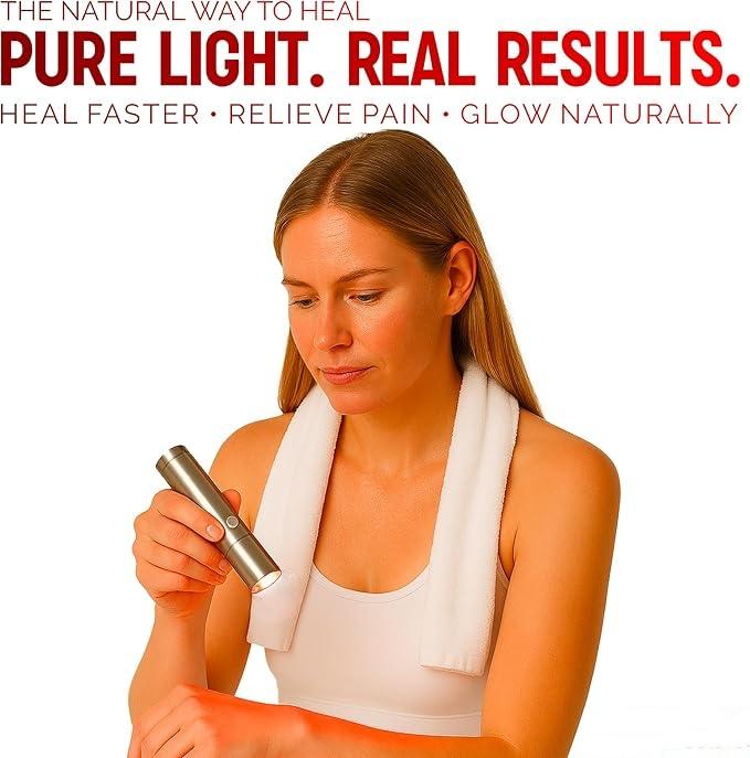 Advanced Facial Beauty Device Red Light Therapy Treatment Light – Advanced Triple-Wavelength Technology for Pain Relief, Muscle Recovery, and Skin Rejuvenation – Complete USB Rechargeable Starter Kit