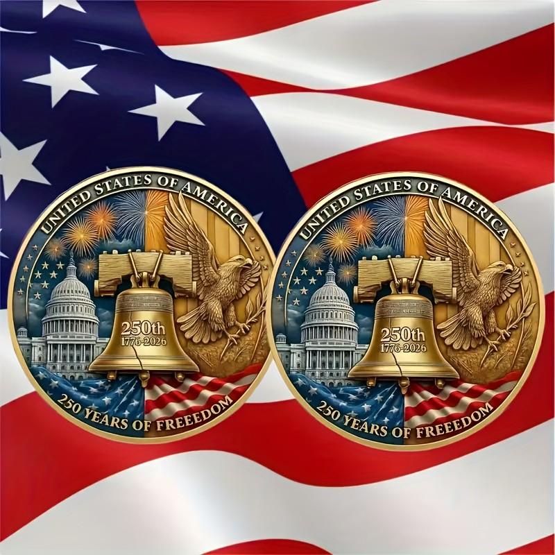 Reproduction Coin 250th Anniversary Set, Military Challenge Coins with Capitol Building & Eagle Design, Limited Edition Gift for Collectors