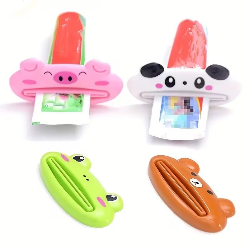 Cute Cartoon Animal Toothpaste Squeezer for Kids, Fun Plastic Bathroom Accessory for Easy Use, Perfect Toothpaste Holder for Mess-Free Experience