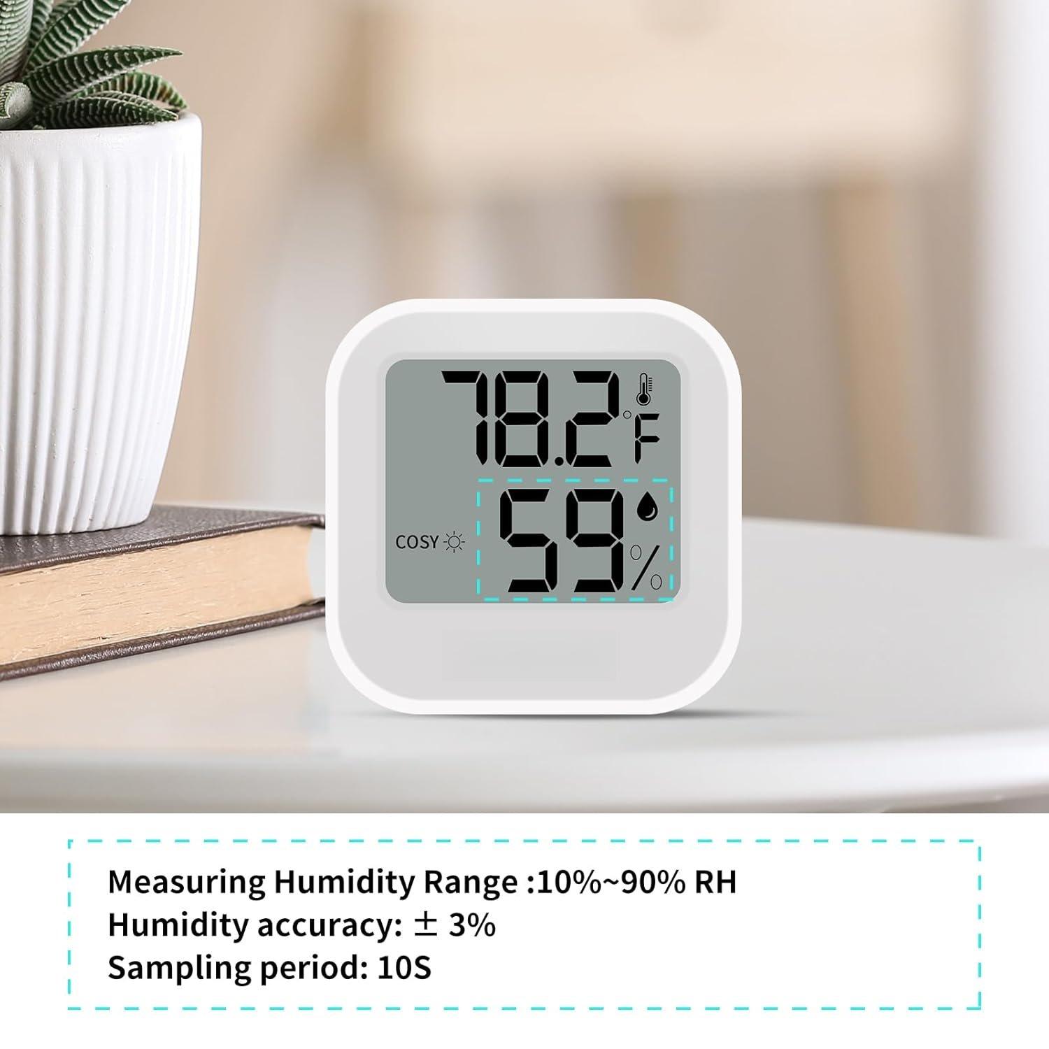 Digital Hygrometer Thermometer for Room Temperature Humidity Meter Indoor Thermometer Accuracy Calibration LCD Temperature Sensor, Bedroom,  Room, Office, Greenhouse, Cellar