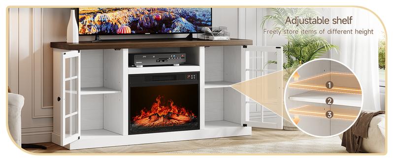【Valentine's Day gift】ONBRILL 70.8" Gorgeous Fluted Fireplace TV Stand for TVs Up to 80" with 23" Electric Fireplace, Luxury Modern Entertainment Center with Power Outlet , TV Media Console with Storage for Living Room, Bedroom Furniture 【Valentine's Day gift】ONBRILL 70.8" Gorgeous Fluted Fireplace TV Stand for TVs Up to 80" with 23" Electric Fireplace, Luxury Modern Entertainment Center with Power Outlet , TV Media Console with Storage for Living Room, Bedroom Furniture