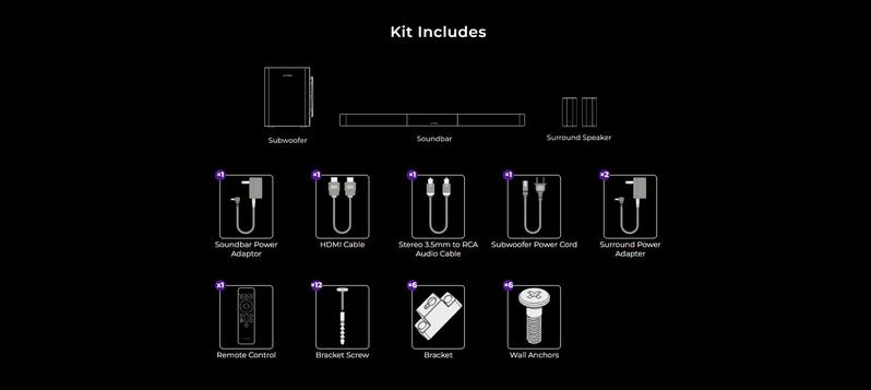 Limited Sale-ULTIMEA Skywave X40 5.1.2ch Wireless Surround Sound System for TV, Home Theater, Soundbar for Smart TV with Dolby Atmos, 530W Soundbar with Wireless Subwoofer, Strong Bass, 4KPassThrough, HDMI eARC, BT 5.4, App Control ,Speaker, BlackFriday