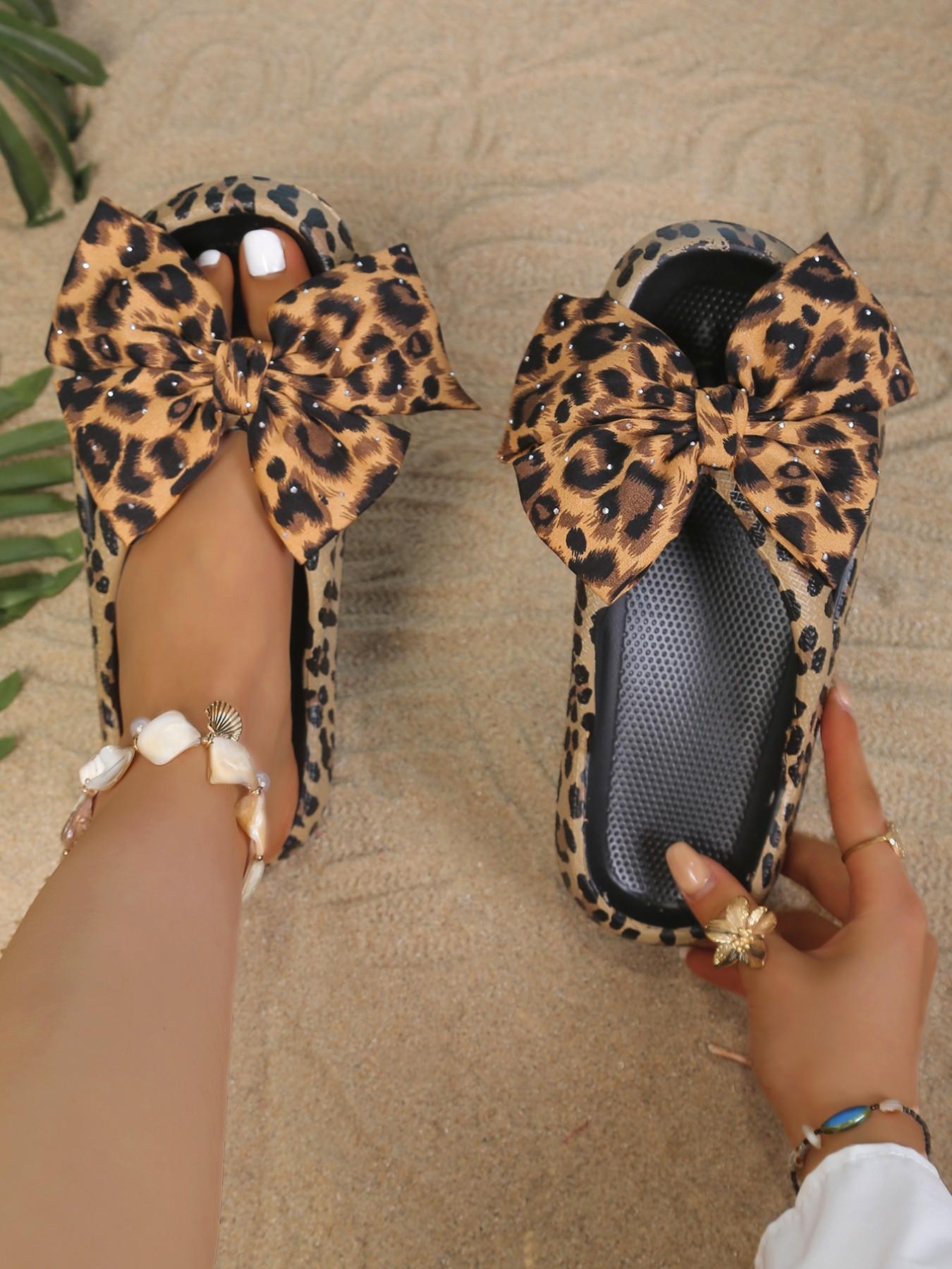 Summer New 3D Rhinestone Bow Flip Flops, Soft Comfortable Women's Sandals, Indoor Versatile Simple Design, Outdoor Comfortable Flip Flops