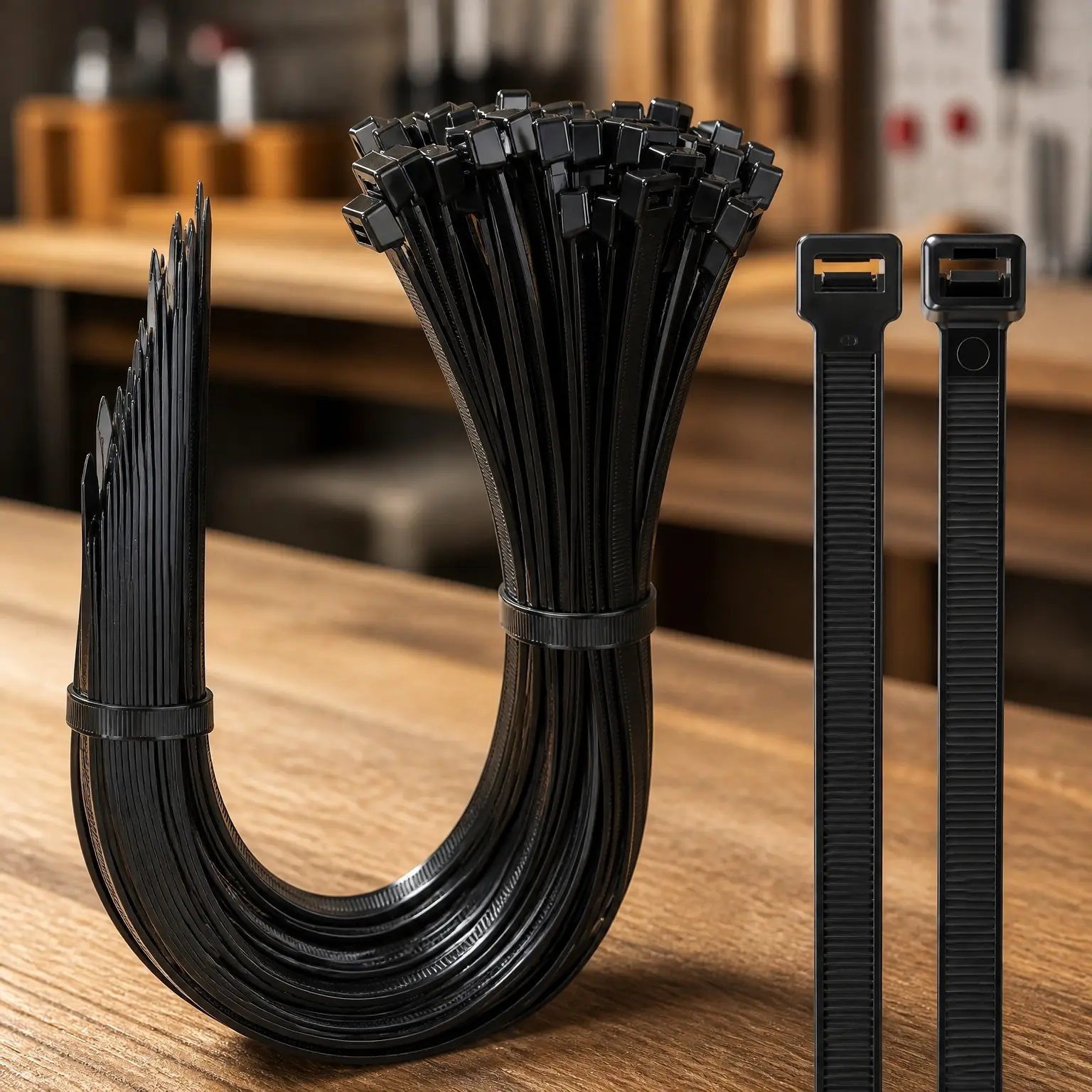 Heavy Duty 24 inch Zip Ties, 400 LBS Tensile Strength, Double Sided Toothed, Extra Large Adjustable Nylon Cable Ties for Indoor Outdoor Use, 100 Pack Black