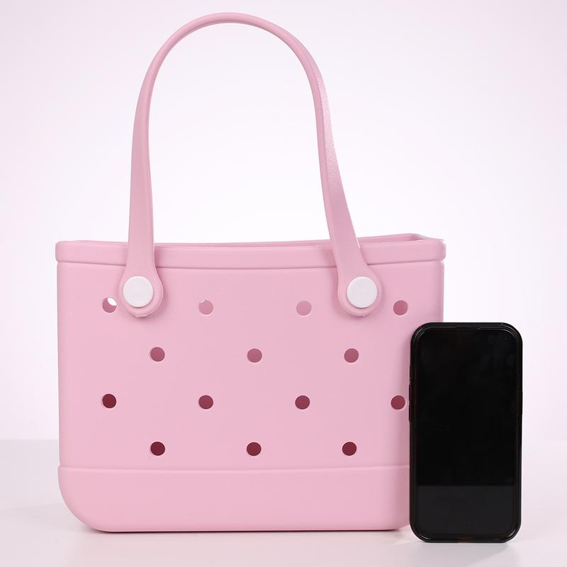 MINISO Classic Style Holes Handheld Bag - Casual Outings,An Eye-catching Item for Everyday Travel,Durable Lunch Bags For Girls Suitable Size Cute Bento Bags With Handle Beach Bag Waterproof,Hole Bag with a Hole Diameter of 1 cm